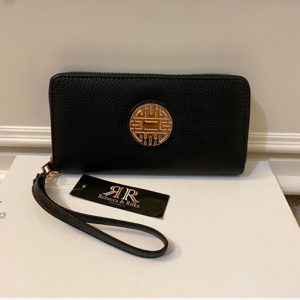 Rebecca and Rifka Black Clutch Wallet